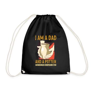 Pottery and pottery - Drawstring Bag - black - Front