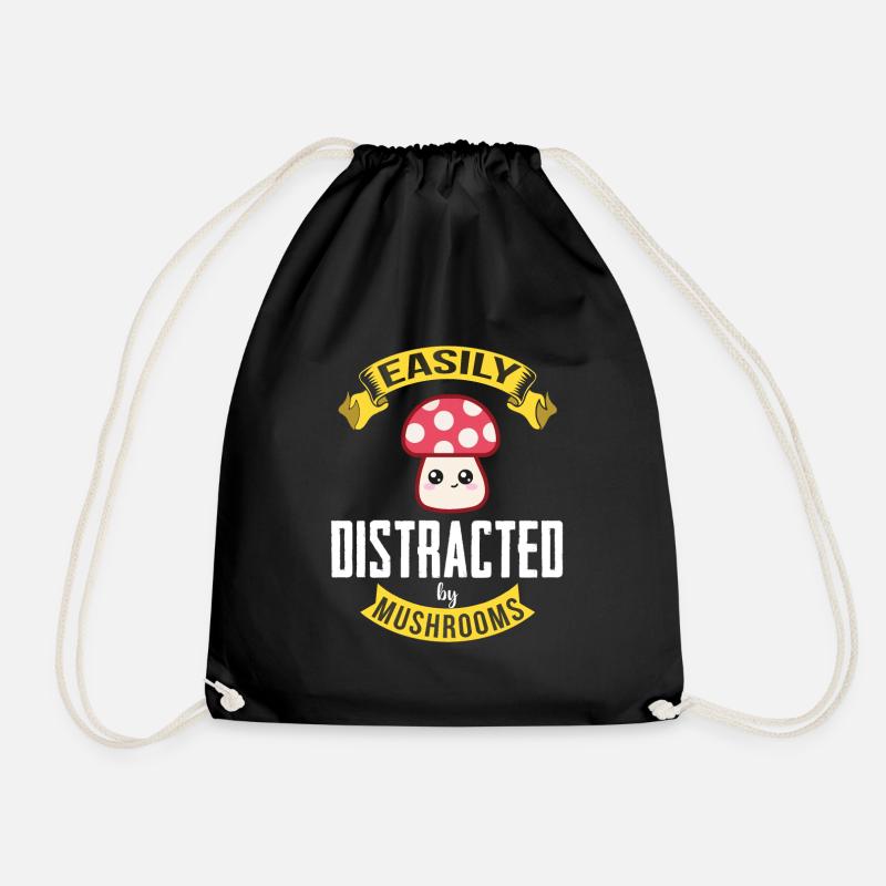 Mushroom pickers and mushroom friends - Drawstring Bag - black