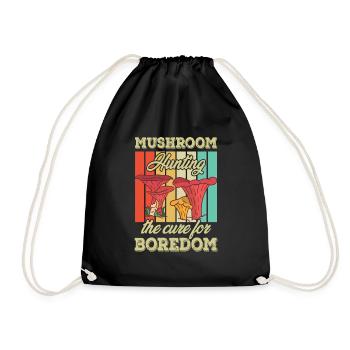 Mushroom pickers and mushroom friends - Drawstring Bag - black - Front