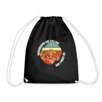 Mushroom pickers and mushroom friends - Drawstring Bag - black - Front
