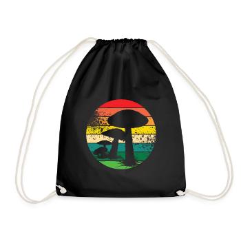 Mushroom pickers and mushroom friends - Drawstring Bag - black - Front