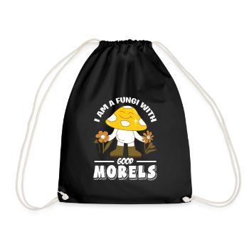Mushroom pickers and mushroom friends - Drawstring Bag - black - Front