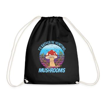 Mushroom pickers and mushroom friends - Drawstring Bag - black - Front