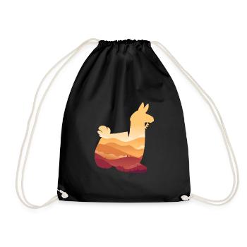 Lama - Turnbeutel - Schwarz - Vorne