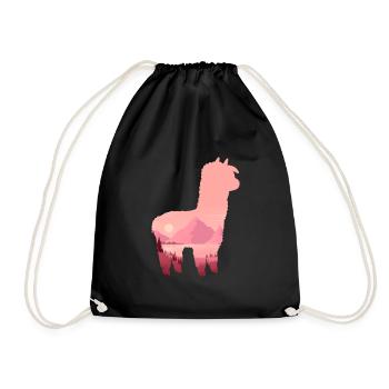 Lama - Turnbeutel - Schwarz - Vorne