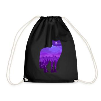 Timber wolf - Drawstring Bag - black - Front