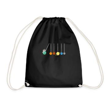 Solar System Lollipop Planet Astronaut - Drawstring Bag - black - Front
