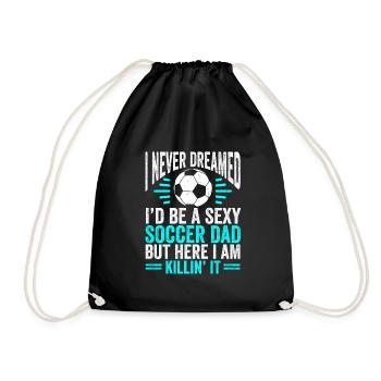 Fußball Herzschlag Fußball Ball Herzschlag - Turnbeutel - Schwarz - Vorne