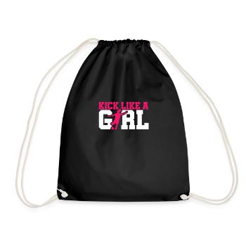 Soccer Kick Like a Girl Soccer Kick Girl - Drawstring Bag - black - Front