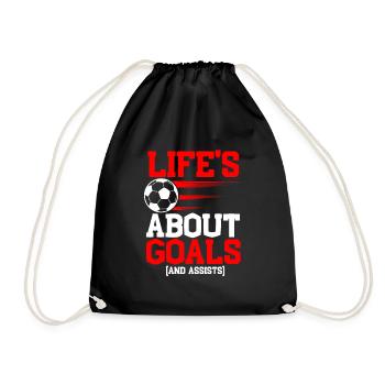 Football is all about goals and assists - Drawstring Bag - black - Front