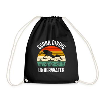 Scuba Diving Diver Underwater World Taucher - Turnbeutel - Schwarz - Vorne