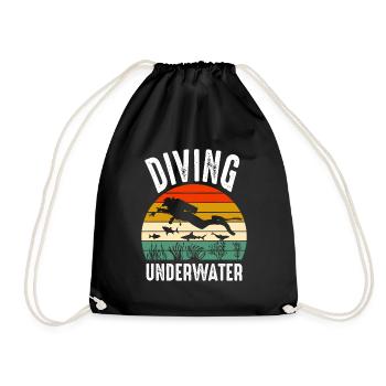 Diving underwater world Diver Taucher - Turnbeutel - Schwarz - Vorne