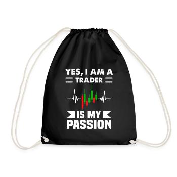 Yes Im A Trader is my Passion Trading - Turnbeutel - Schwarz - Vorne