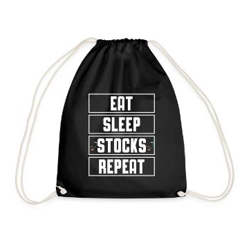 Eat Sleep Stocks repeat Trader Trading - Turnbeutel - Schwarz - Vorne