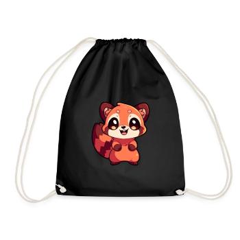 Roter Panda - Turnbeutel - Schwarz - Vorne