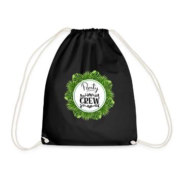 Party Crew mit Palmen Blätter with Palm Leaves - Sac de sport léger - noir - Devant