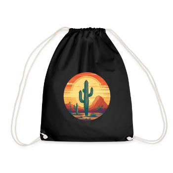 Cactus - Drawstring Bag - black - Front