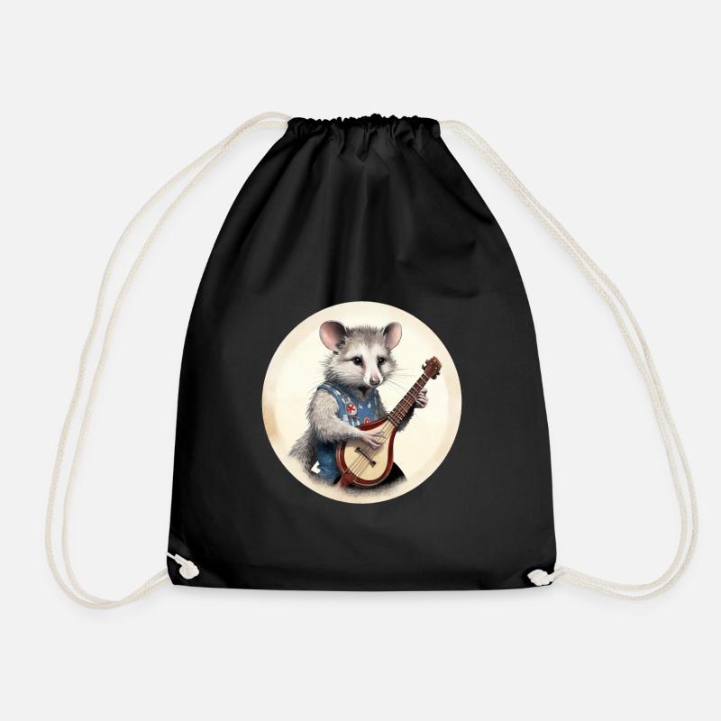Opossum spielt Banjo - Turnbeutel - Schwarz