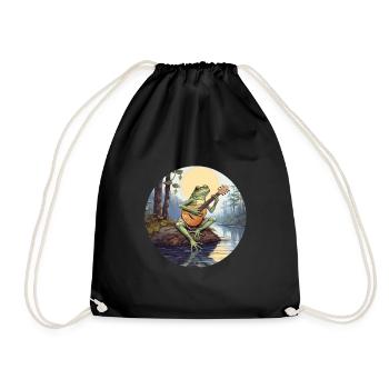 Frog joue du banjo - Sac de sport léger - noir - Devant