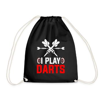 I Play Darts the Game of Dart - Drawstring Bag - black - Front