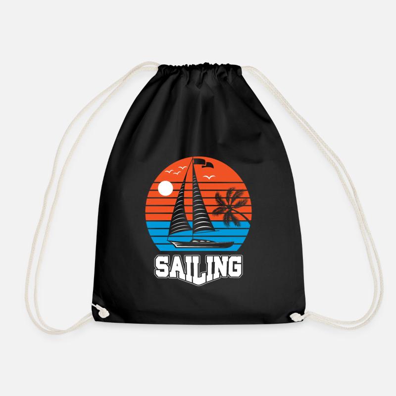 SAILING BOAT SAIL SHIP SEGELSCHIFF - Turnbeutel - Schwarz