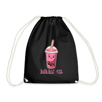 Ein Kawaii Boba Tea Bubble Tea - Turnbeutel - Schwarz - Vorne