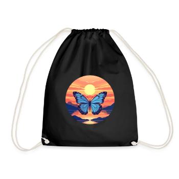 Blauer Morpho-Schmetterling - Turnbeutel - Schwarz - Vorne