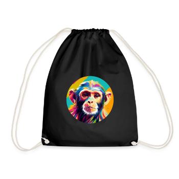 Singes capucins - Sac de sport léger - noir - Devant