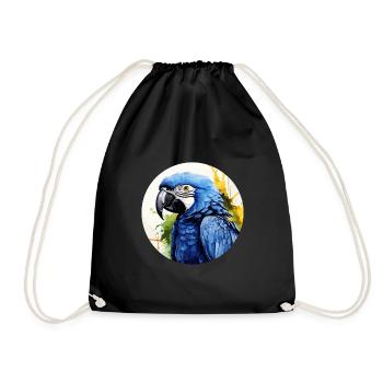 Hyacinth Macaw - Drawstring Bag - black - Front