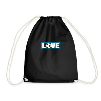 Soccer LOVE Soccer Ball Love Soccer - Drawstring Bag - black - Front