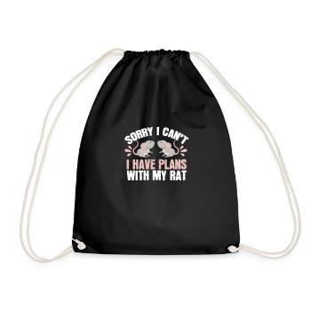 Rat, I'm sorry I didn't make any plans with - Drawstring Bag - black - Front
