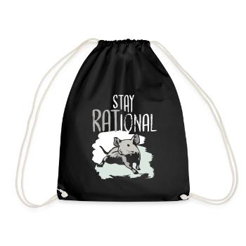 Rat Stay RATional Be RAtional Rat Lover - Drawstring Bag - black - Front