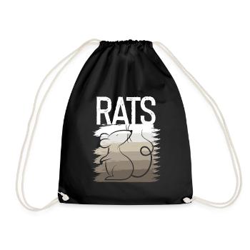 Ratte Schatten Ratten Farbe Faded Shadow Rat - Turnbeutel - Schwarz - Vorne