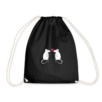 Ratte Paar Ratte Liebhaber Ratte Paar Liebe Ratte - Turnbeutel - Schwarz - Vorne
