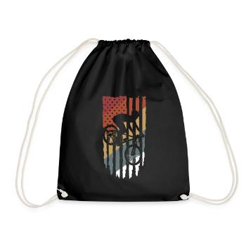 MTB Retro Vintage American Mountain Bike - Drawstring Bag - black - Front