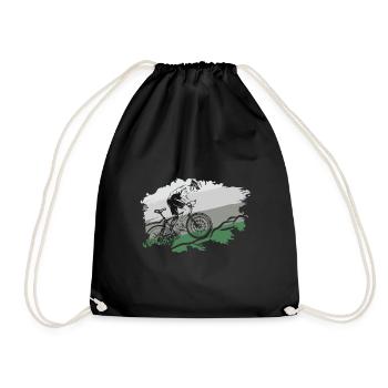 MTB Mountain Bike Downhill Climbing - Drawstring Bag - black - Front