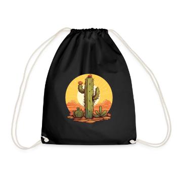 Cactus - Drawstring Bag - black - Front