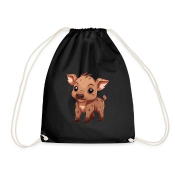 Wildschwein - Turnbeutel - Schwarz - Vorne