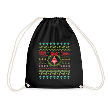 Frohes Fest an Weihnachten - Turnbeutel - Schwarz - Vorne