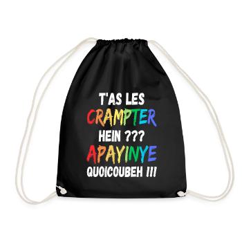 T as les crampter apayinye quoicoubeh humour - Sac de sport léger - noir - Devant