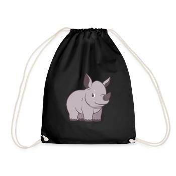 Rhinoceros - Drawstring Bag - black - Front