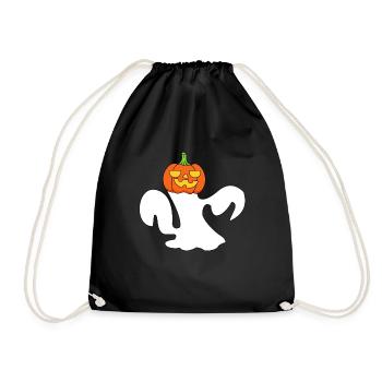 Funny Pumpkin Halloween Ghost Kürbis Geist - Drawstring Bag - black - Front