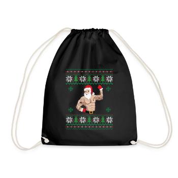 Forme physique du Père Noël fort et musclé - Sac de sport léger - noir - Devant