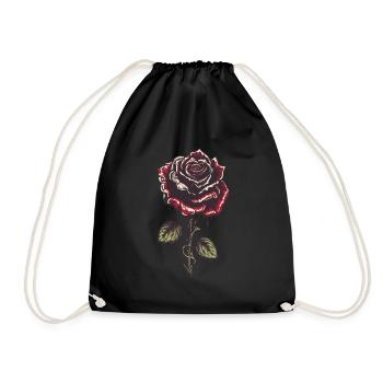 Rote Rose Ästhetik Vintage Grafik Grunge Geschenk - Turnbeutel - Schwarz - Vorne