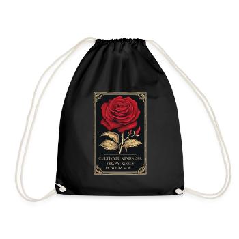 Kultiviere Freundlichkeit Rose Vintage Grafik - Turnbeutel - Schwarz - Vorne