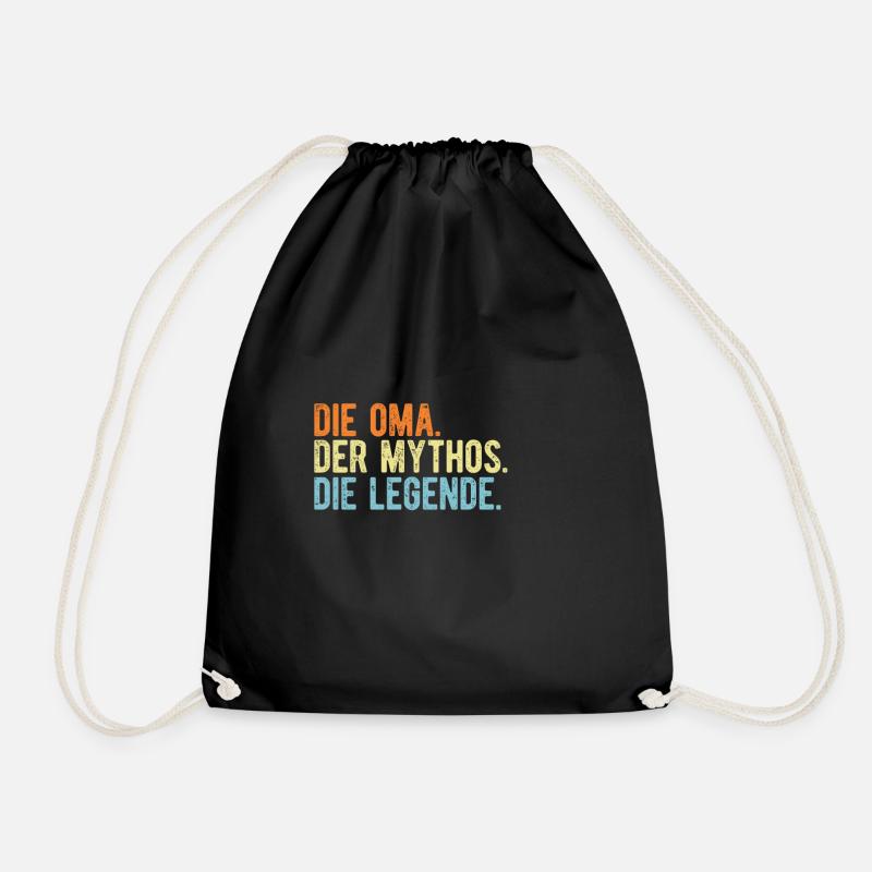 Die Oma Mythos Legende Personalisiert Geschenk - Turnbeutel - Schwarz