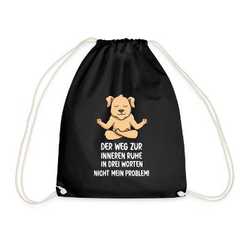 Ein lustiger Yoga und Meditation Hund - Turnbeutel - Schwarz - Vorne