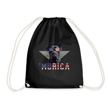 Cane Corso Sunglasses Murica Flag Gift - Drawstring Bag - black - Front