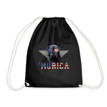 Mastiff Sunglasses Murica America Gift - Drawstring Bag - black - Front