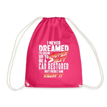 Super Sexy Car Restorer Car Restoration - Drawstring Bag - fuchsia - Front
